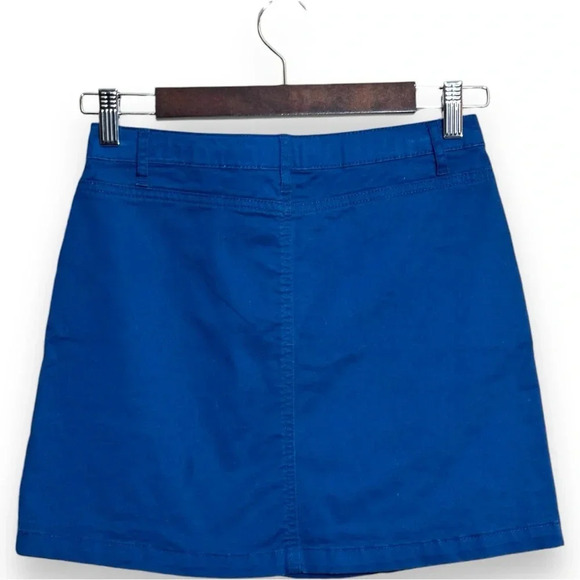 Copper Key Royal Blue Cotton Square Front Pockets Fitted Mini Skirt Size L - Picture 11 of 16